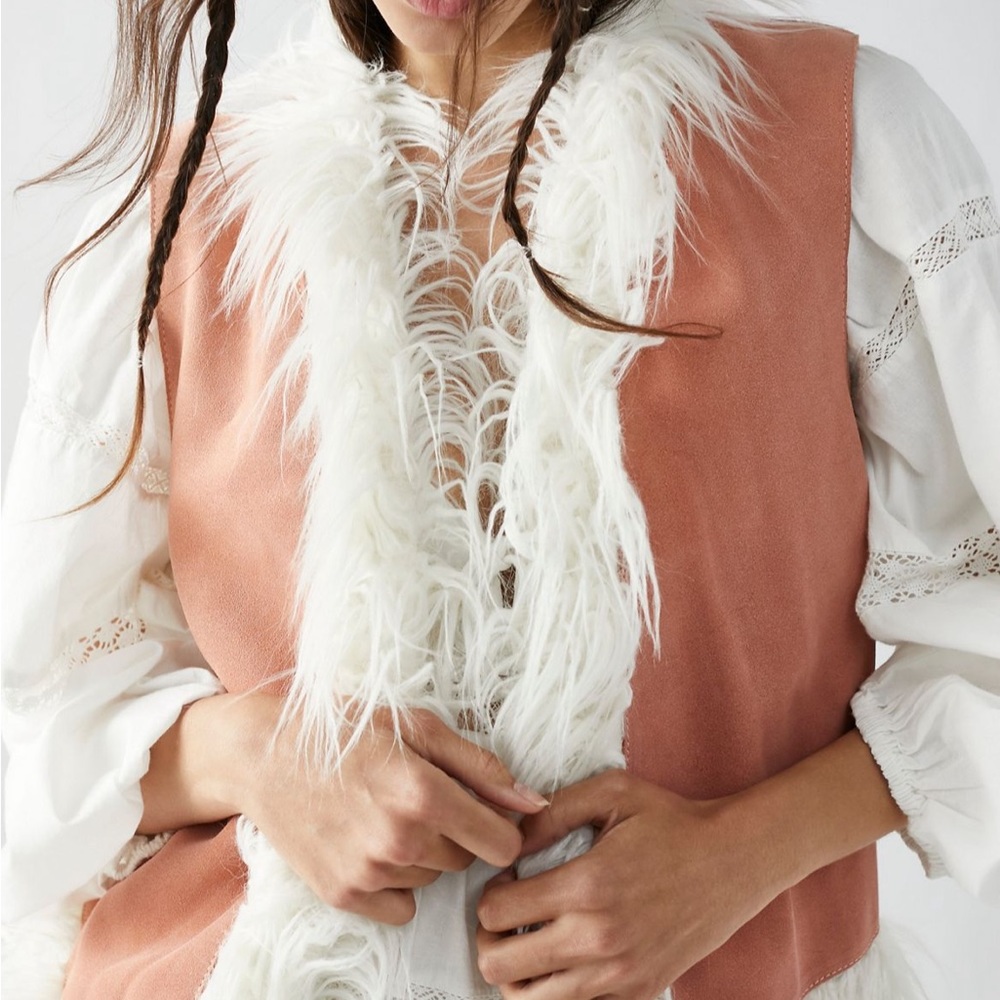Free People leather vest